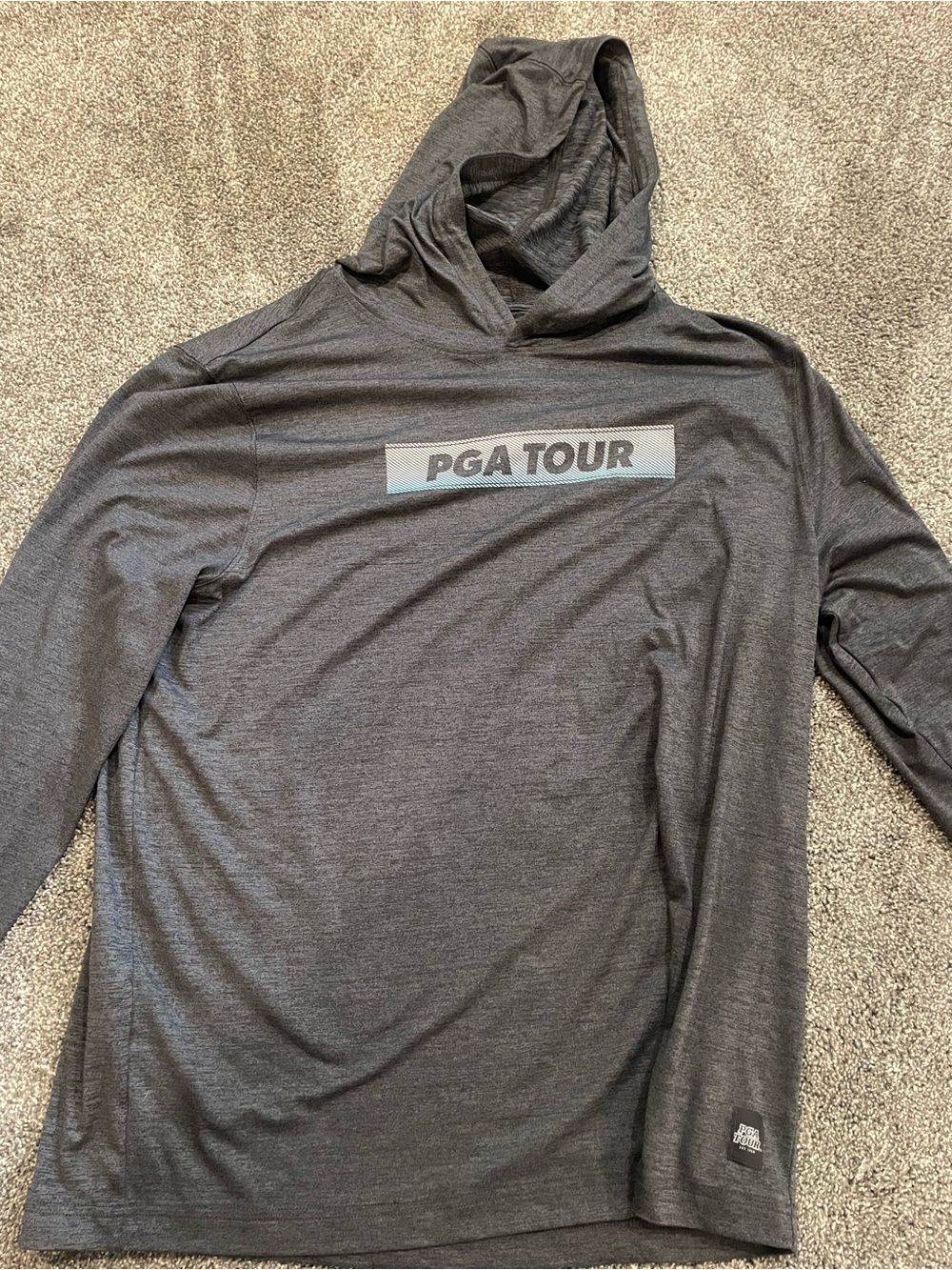 PGA TOUR Men’s Charcoal Gray Hooded Zip-Up Sweater